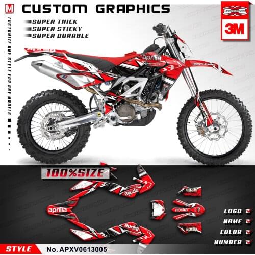 KUNGFU GRAPHICS Dirt Bike Stickers Vinyl Wraps Decal Set for Aprilia SXV RXV 450 550 2006 2007 2008 2009 2010 2011 2012 2013 Red