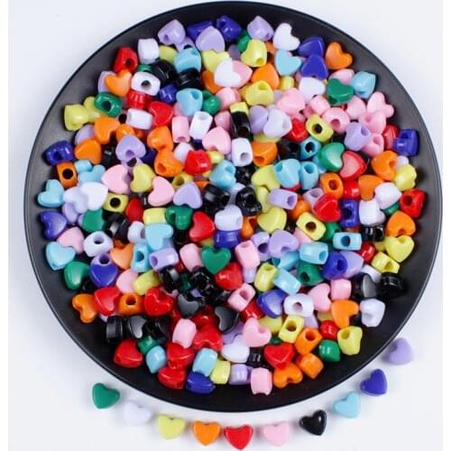 50-300Pcs Cute Heart Shape Acrylic Beads Mixed MiNi Loose Spacer Beads For Handmade Making Jewelry DIY Bracelet Accessories