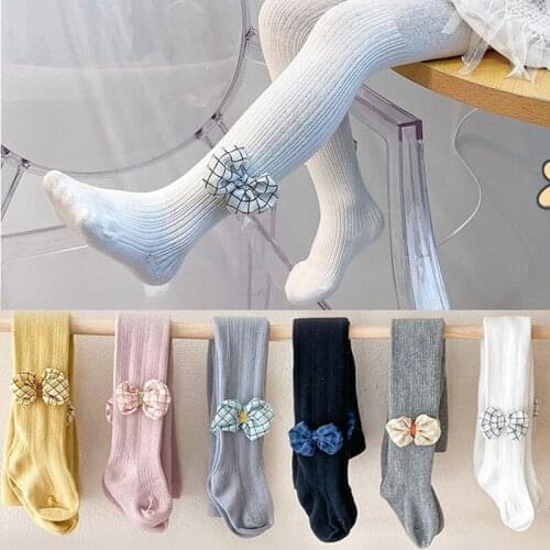Cute Tights For Baby Girls Spring Summer Children Pantyhose Ribbed Stockings Cotton Knitted Baby Girl Tights Kids
