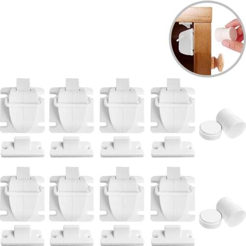 Baby Safety Drawer Lock Invisible Child Safety Locks Magnetic Locking System 8 Locks+2 Key Set for Drawer Cabinets Cupboard Door