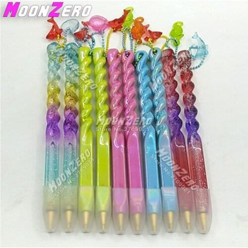 New Rainbow Colorful Ocean Pen With Chain Embroidery Accessories Wax Diamond Painting Cross Stitch Point Drill Mosaic Tool Kits