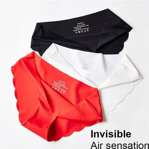 New WomenS Underwear Natal Year Seamless Underwear WomenS One-Piece Low-Rise Ice Silk Thin Cotton Crotch Red Briefs Sexy Girl