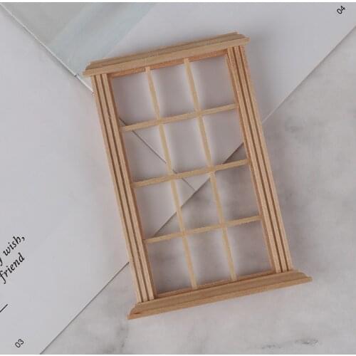 New 1:12 Dollhouse Wooden Window Frame Miniature Doll Houses Wooden Window Frame Miniature Doll Houses