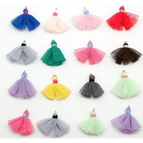 Wholesale 20pcs 30mm Mini Tassel Charms Mesh Tassel Pendant for Necklace Earrings Bag Clothing Decor DIY Jewelry Findings