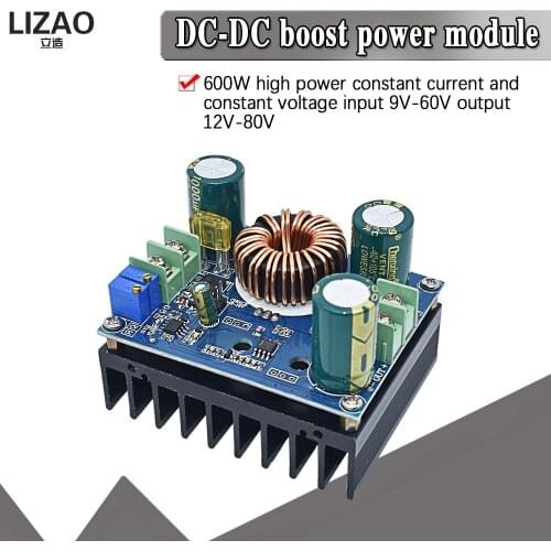 DC/DC Boost Converter 10-60V to 12-80V Step-up Voltage Regulator 600W Auto Power Supply Transformer Adjustable Output Volt C