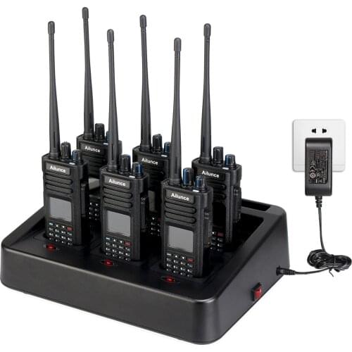 6Pack professional radio set Ailunce HD1 with rapid charger Dual Band DMR Amateur Digital IP67 Waterproof GPS Two Way Radio