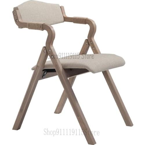 Qumu Modern Simple Retro Home Stay Folding Dining Chair Back Cloth Coffee Restaurant Study Leisure Chair Simple