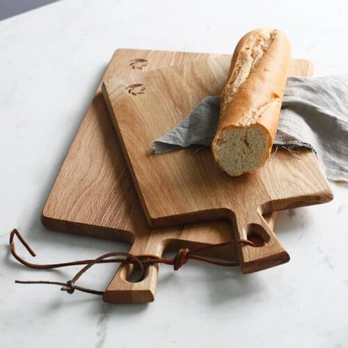 Oak cutting board bread board mug-up plate log cutting board natural paint tableware decoration