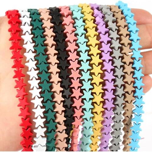 6/8/10mm Natural Stone Multi Color Rubber Hematite Loose Star Shape Beads for Accessories Jewellery Making Diy Bracelet