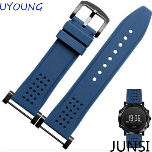 Silicone Rubber Watchband 24mm For Suunto Essential watch strap For Suunto CORE watch band sport belt