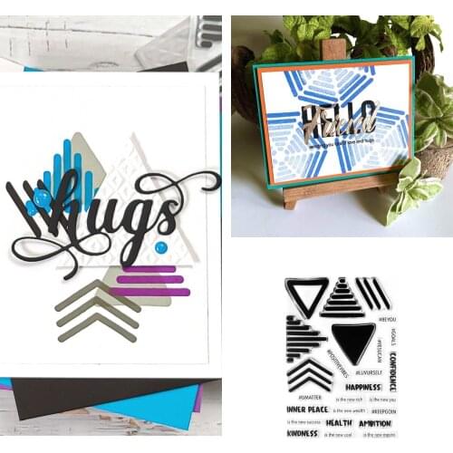 Doodled Triangles Stamps Scrapbook Diary Secoration Embossing Stencil Template Diy Greeting Card Handmade New Arrival 2021