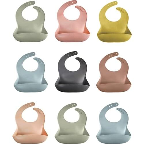 Food Grade Baby Silicone Bib Adjustable Drooling Babador Burp Baby Feeding Tableware Infant Todller Accessories BPA Free