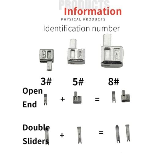 NO.3 5 8 10 metal tailor double-sliders open- end zipper stopper accessories for sewing 8-10 pcs