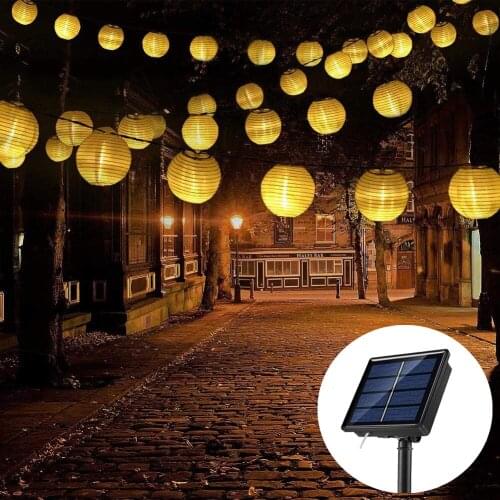 Solar Garlands LED Fairy Waterproof Lantern String Light Decoration Wedding Christmas Party Outdoor Street Garden