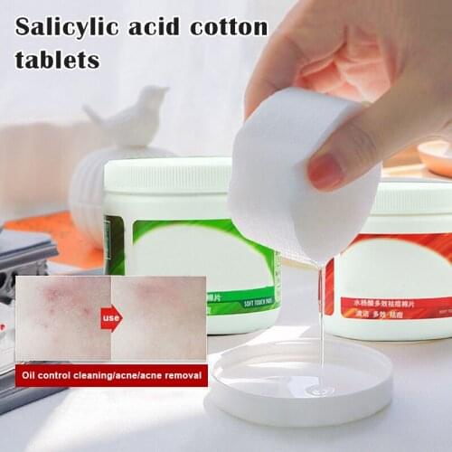 50pcs/box Salicylic Acid Cotton Tablets Acne Control Pads Shrink Pores Wet Mask Non-irritating Skin Care MPwell