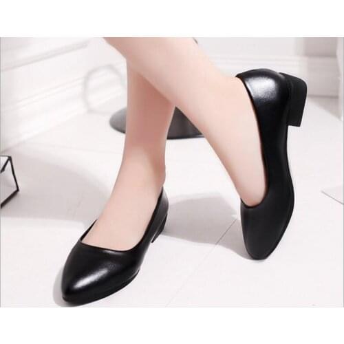 New Winter Autumn Sexy Platform Women Pumps Shoes Woman Thick High Heels Shoes Female Black Soft leather mid heel Platform Shoes
