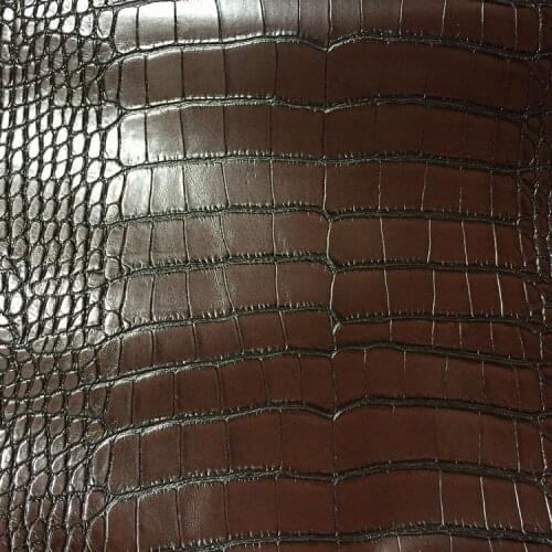 High quality synthetic PU Smooth crocodile embossed leather material