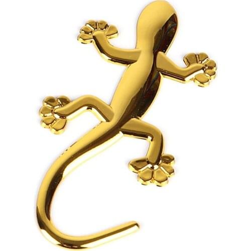 Lizard Gecko Funny 3D Car Sticker Soft PVC Chromed Badge Emblem Sticker Car Decoration Automobile Decals Car-styling Accessory