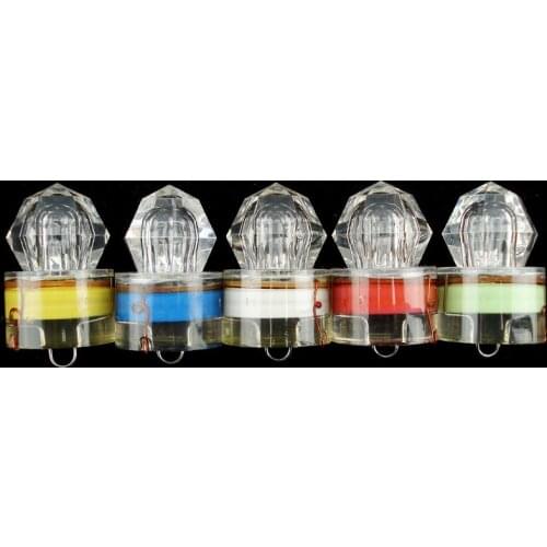 1pc 20g Deep Drop LED Fishing Lamp Underwater Diamond Shape Flash Light Attracting Squid Fishing lure Tackle 5 Colors