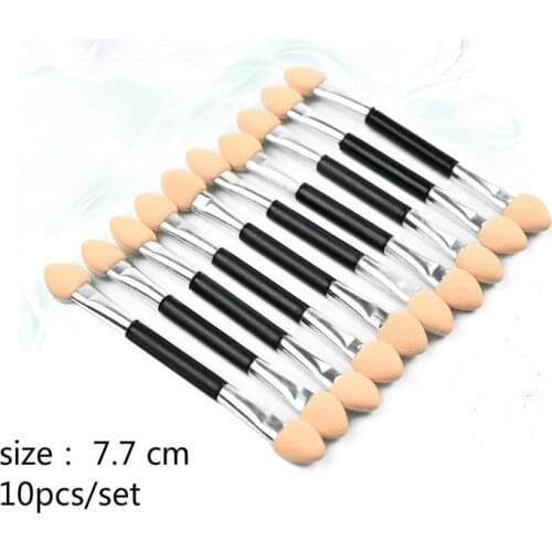 10pcs 7cm Double-Ended Eye Shadow Cosmetic Brushes Eyeshadow Eyeliner Sponge Lip Brush Disposable Makeup Eye Brush