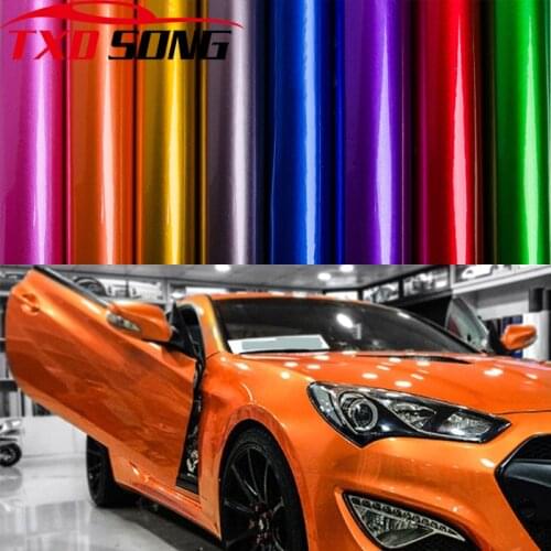 50CM*10/2/3/4/5/6M Premium Blue Red Grey Silver Gold Metallic Glossy Glitter Wrap Sticker For Car Wraps Glossy Candy Vinyl Film