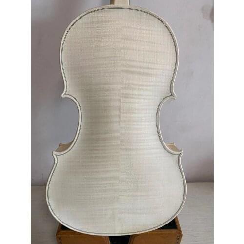 5 Strings 15.5" viola unvarnished in white flamed maple back spruce top