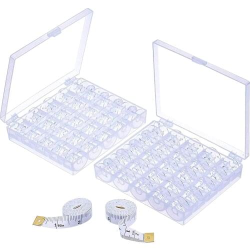 Bobbin Case Organizer 50 Clear Sewing Machine Bobbins and Assorted for Brother