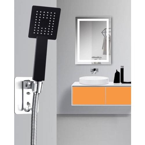 Fast Delivery ABS Plastic Bathroom Big Square Water Saving Showerhead Black Bath Rainfall Handheld Shower Head