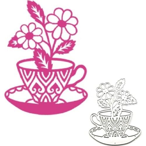 Flower Pot DIY Embossing Mould, Carbon Steel Printing Steel Mould for Album Paper Card Making