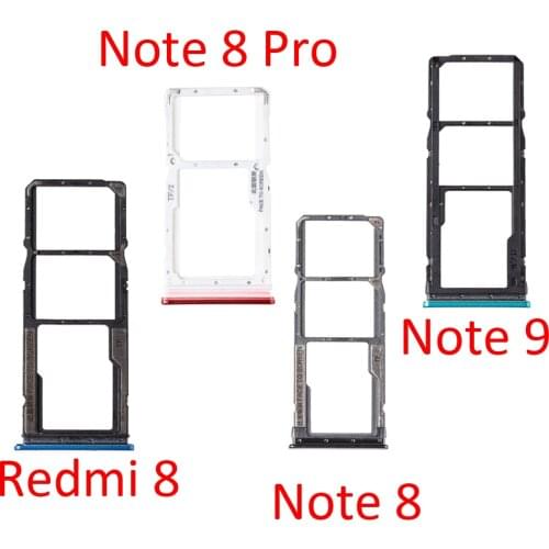 Sim Tray Holder For Xiaomi Redmi 8 Note 8 9 Pro SIM Card Tray Slot Holder Adapter Socket Repair Parts