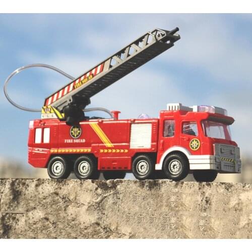 360 Rotation Electric Fire Truck Toy with Music LED Shooting Water Kids Educational Toys for Children Gift