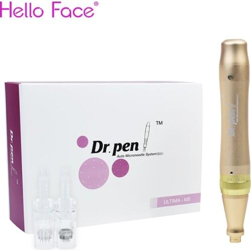 Electric Auto Dr.Pen Ultima M5 Microneedle Pen Derma Pen with 2 Pcs 12Pin Cartridges Needles for Skin Facial Beauty Tool at Home