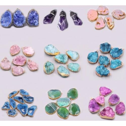 Healing Natural Irregular Crystal quartz charm pendant for handmade necklace jewelry making Minerals Accessories 1pc wholesale