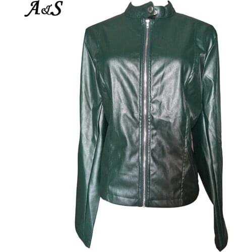 Anbenser Women PU Leather Jacket Autumn Casual Slim Soft Moto Biker Winter Faux Leather Jacket Female Coat Basic Streetwear