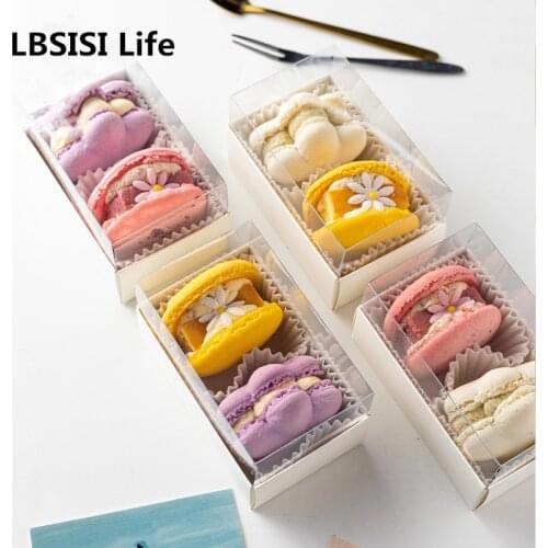 LBSISI Life 10pcs Transparent Dessert Boxes Macaron Mousse Cake Packing Wedding Christmas Baby Shower Party Favor Decoration