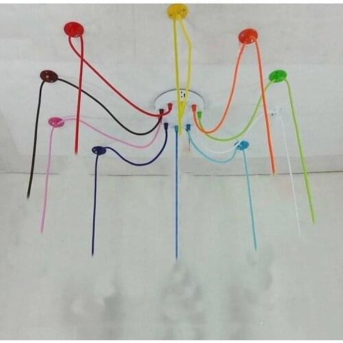 Edison Retro Spider Chandelier Lighting Colorful Pendant Lamp 3 to 12 Head Multi-colored Silicone E27 For Bar Restaurant Bedroom
