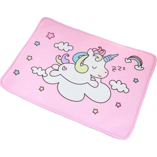 Cute sweet unicorn Entrance Doormat Cartoon Indoor Flocking girl unicorn Foot Door Mats Bedroom Bathroom Carpet