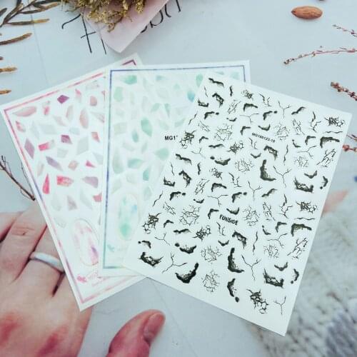 Fashion New Arrival Hot Selling 3D Nail Stickers Fingernail Decals Embossment Colorful Marble Nail Art Manicure for Women Girls