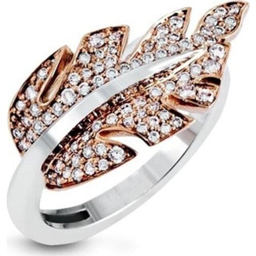 Fashion Spiral Rose Gold Women Rings For Anniversary Inlaid with Shiny Cubic Zirconia Jewelry Trendy Female Rings Wholesale