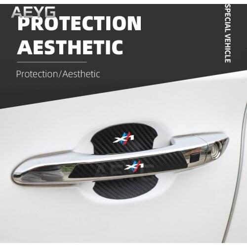 Car Door Handle Carbon Fiber Stickers Film For BMW X1 E84 F48 2018 2020 2021 Protector Decals Vinyl Auto Exterior Accessories