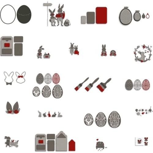 Easter Hottest Template Metal Cutting Die for Bunny Eggs Scrapbook Hands-on DIY Photo Album Card Hand Tools 2021 Newest