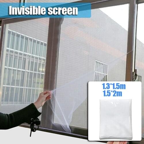 Self-adhesive Window Screen DIY Simple Adjustable Removable Washable Invisible Air Tulle for Summer JW