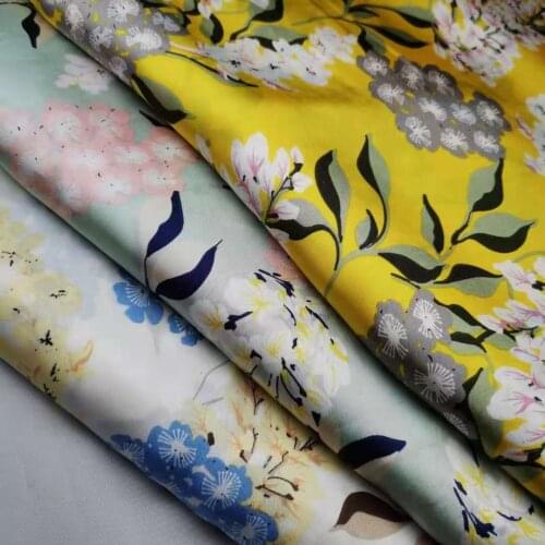 Silky Chiffon Printed Slippy Fabric Summer New Dress Scarf Sunscreen Accessories Floral DIY Material