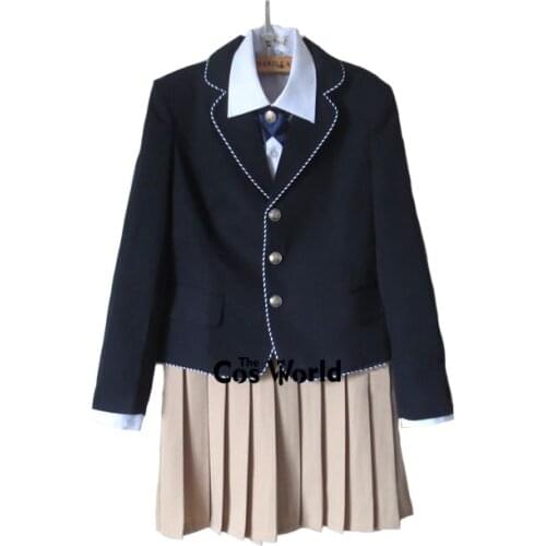 Preppy Style Student Class Japan JK DK High School Uniform Navy Blue Coat White Shirt Khaki Skirt Suits