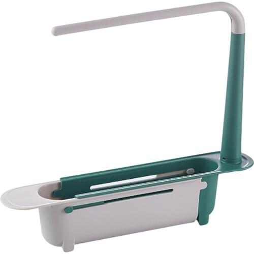 1pc Kitchen Sink Storage Rack Draining Rack Sink Drain Basket for Home (Green)