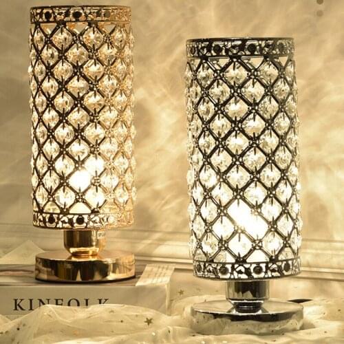 LED Modern Touch Bdroom Bedside Lamp Dimmable USB Charging Eye Protection Creative Design Luxury Crystal Table Lamp night light