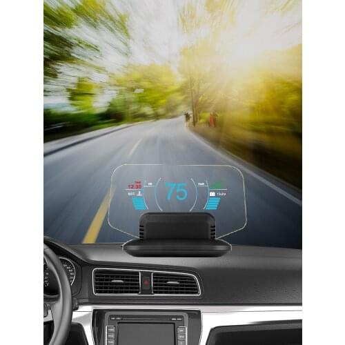 WIIYII C1 Mirror HUD 2020 New OBD2+GPS Dual Mode OBD2 Head Up Display GPS HUD Digital MPH KMH Speedometer Water & Oil Temp RPM