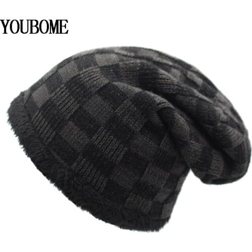 YOUBOME Winter Hats For Men Knitted Hat Skullies Beanies Women Mask Brand Winter Beanie Gorros Bonnet Warm Baggy Thick Hat Caps