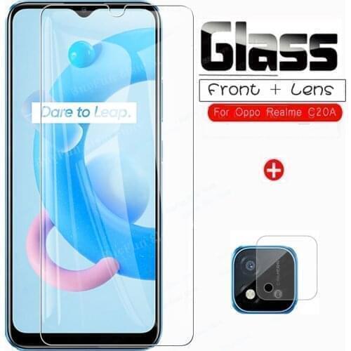 2 in 1 Tempered Glass On For Oppo Realme C20A Camera Lens Screen Protector Glas For Realme c20a c20 A Protective Glass Film