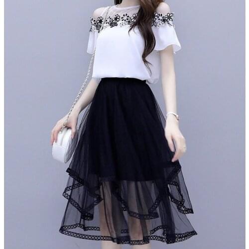 Womens New Skirts, Summer Suits, Skirts, Western Style Dresses, Short-sleeved Womens Skirts, Two-piece Fashion